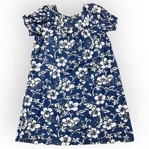 HILO HATTIE The Hawaiian Original Muumuu Dress - Blue Floral Hibiscus - Vintage